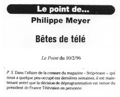 Philippe Meyer, <em>Le Point</em>, 27-1-1996